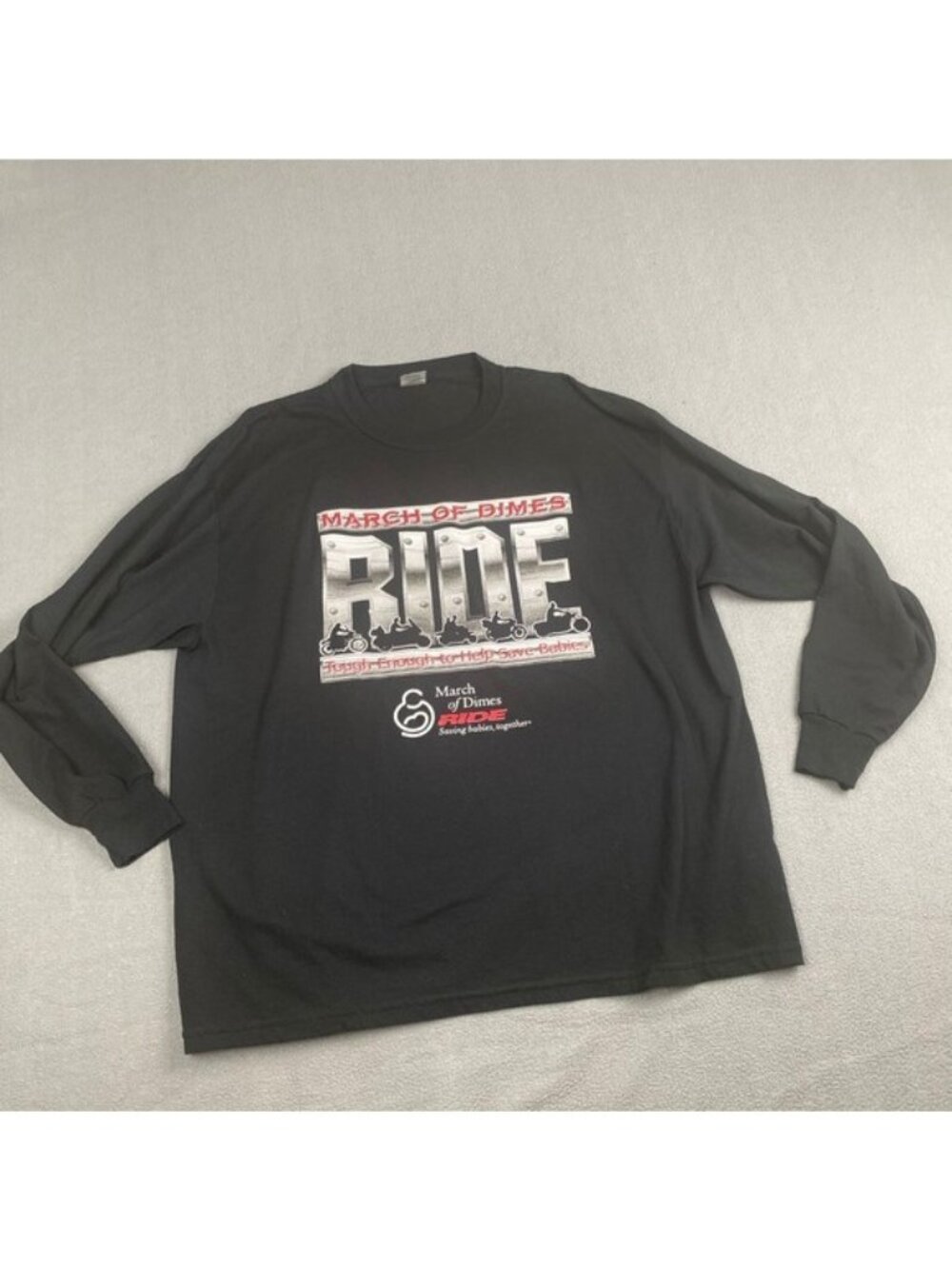 Jerzees Heavyweight Blend Men's size 2X Black Shirt March of Dimes Ride